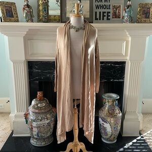 Classic DKNY tan shawl wrap sweater